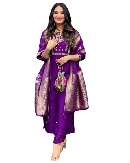 Comfort Meets Elegance ? Printex & Embroidered Cotton Dress (L)